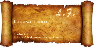 Liszka Fanni névjegykártya